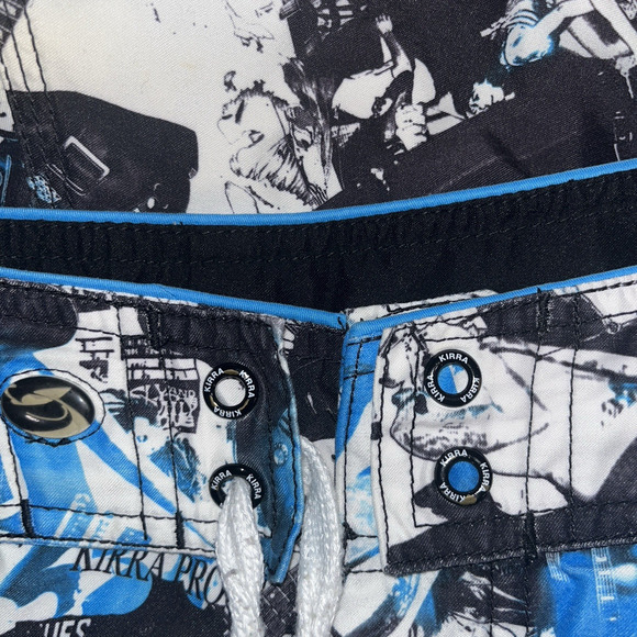 Kirra Men's Graffiti Print Kirra Proof Drawstring Board Shorts 35 Beach Pool - Picture 6 of 9